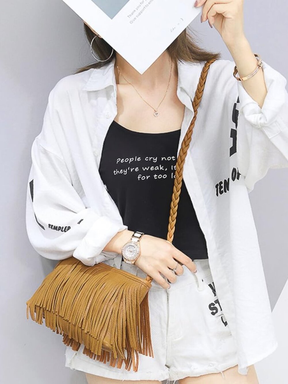 Fringe Crossbody Bag Boho Sling Bag Brown Purse Hippie bag women - Picture 3 of 6